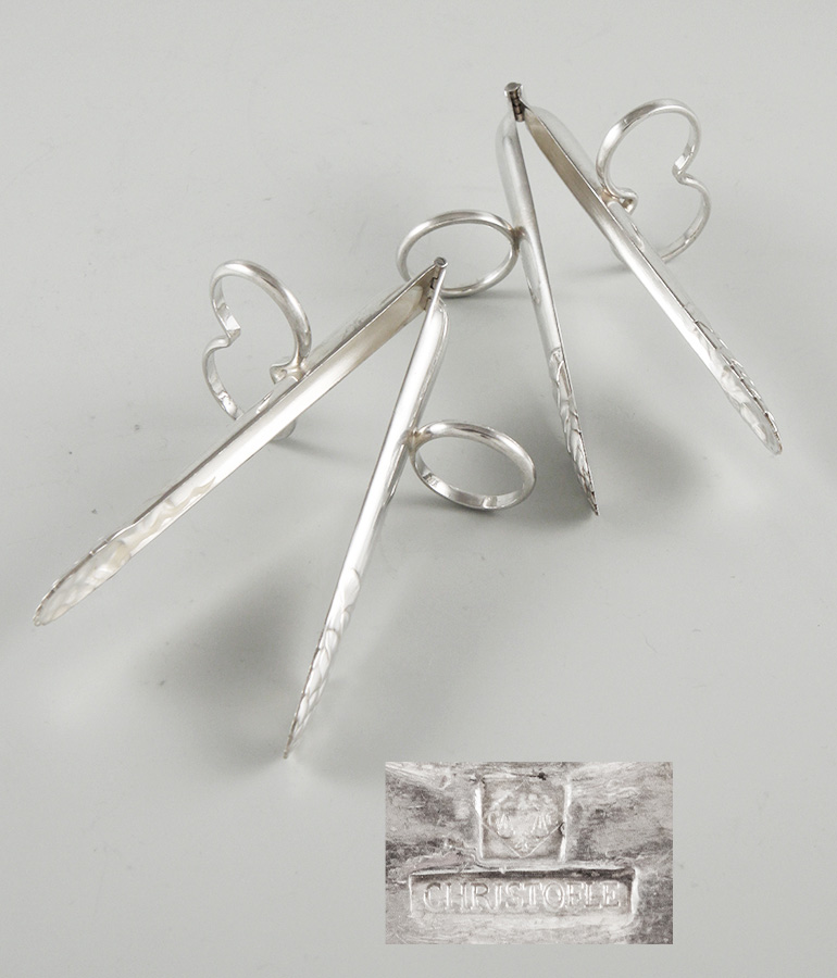 Paar Spargelhalter versilber Christofle detail3