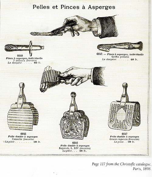 Paar Spargelhalter versilbert Christofle detail1